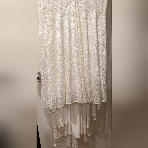 Blush Couture Ivory Stretch Lace Long Sleeve Trumpet Wedding Gown Size L/XL - Picture 8 of 8